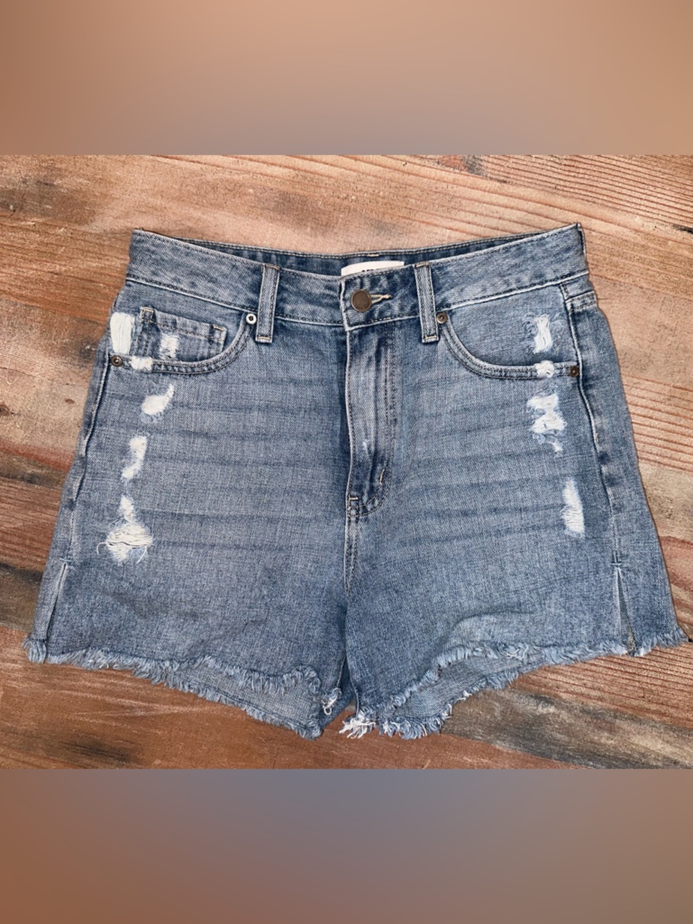 JBD - Just Black Denim High-Waist Light Blue Denim Cutoff Shorts